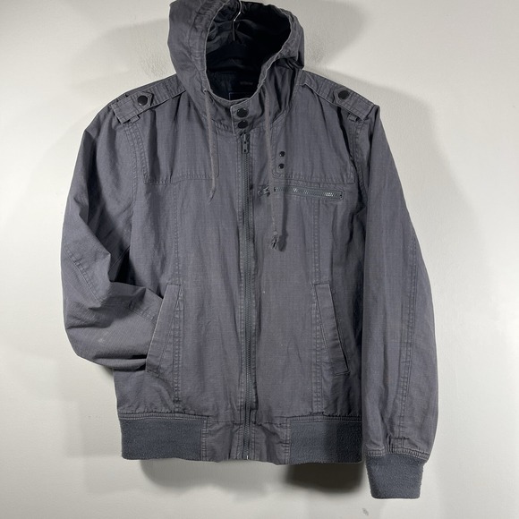 American Rag Gray‎ Utility Hooded Jacket Men's Medium - Picture 1 of 8